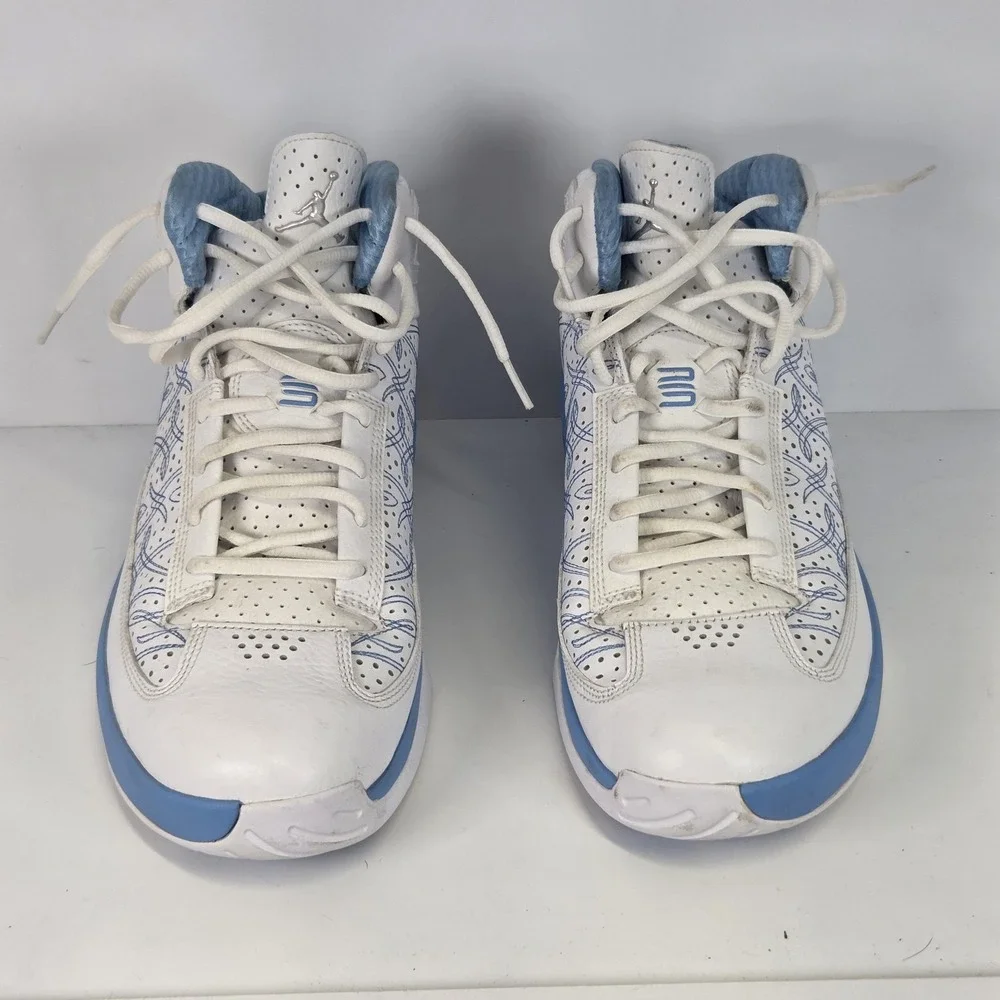 Nike Air Jordan Shoes Mens 10.5 White Blue Icons Basketball Sneakers Classic